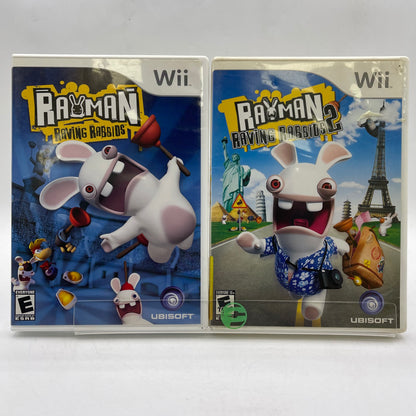 Lot of 2 Nintendo Wii Games Rayman Raving Rabbids 1&2