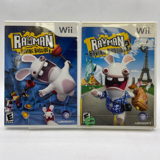 Lot of 2 Nintendo Wii Games Rayman Raving Rabbids 1&2