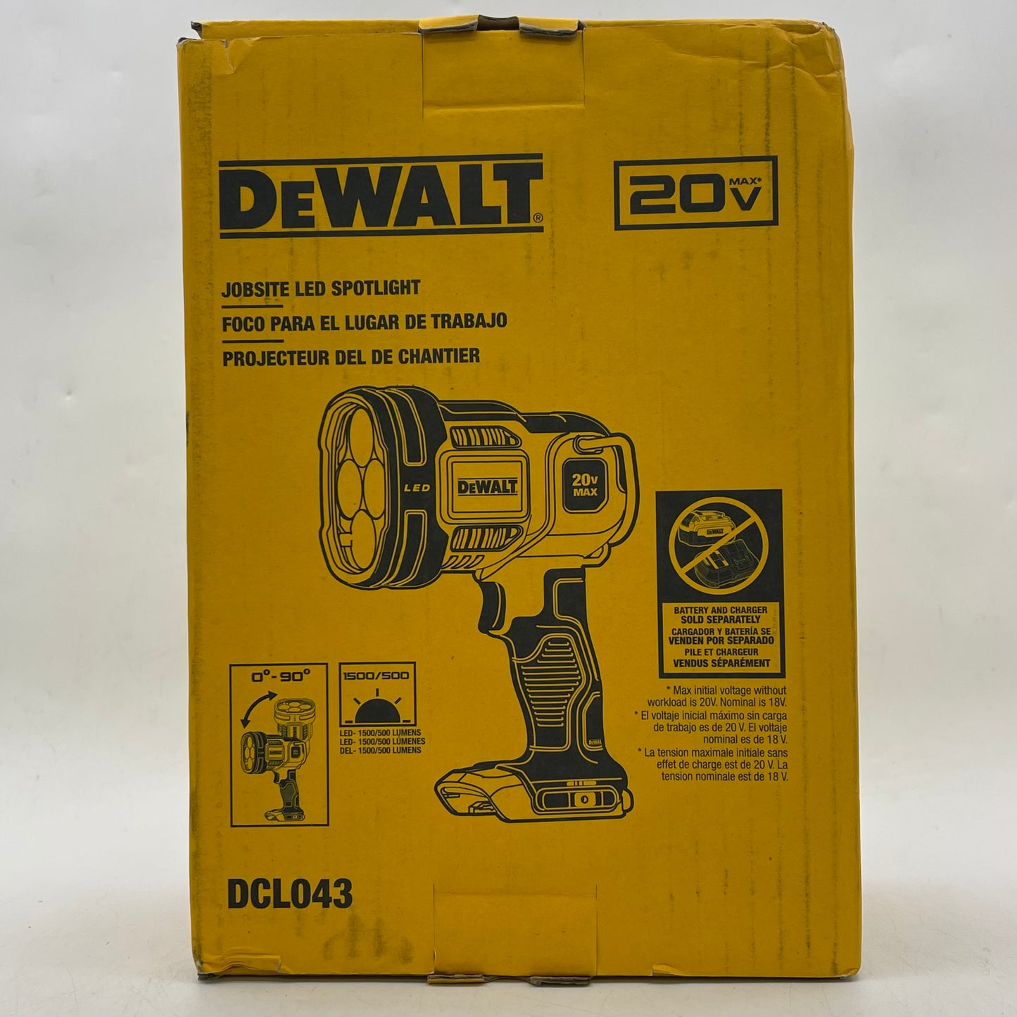 New DeWalt DCL043 20V MAX Jobsite LED Spotlight