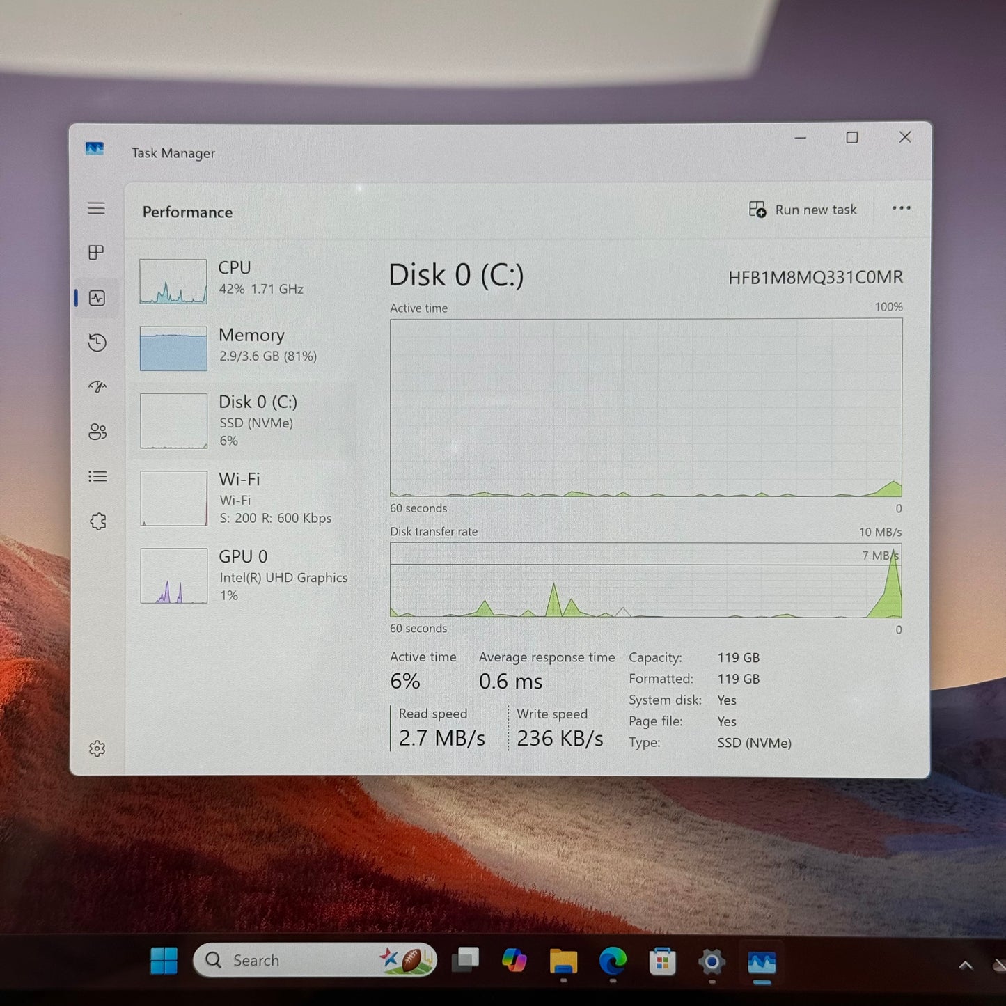 Microsoft Surface Pro 7 1866 12.3" i3-1005G1 1.2GHz 4GB RAM 128GB SSD