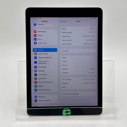 WiFi Only Apple iPad 9th Gen 128GB Space Gray MLMV2LL/A