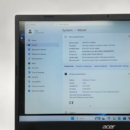 Acer Aspire 5 AN515‑58 15.6" i5-1335U 1.3GHz 8GB RAM 512GB SSD