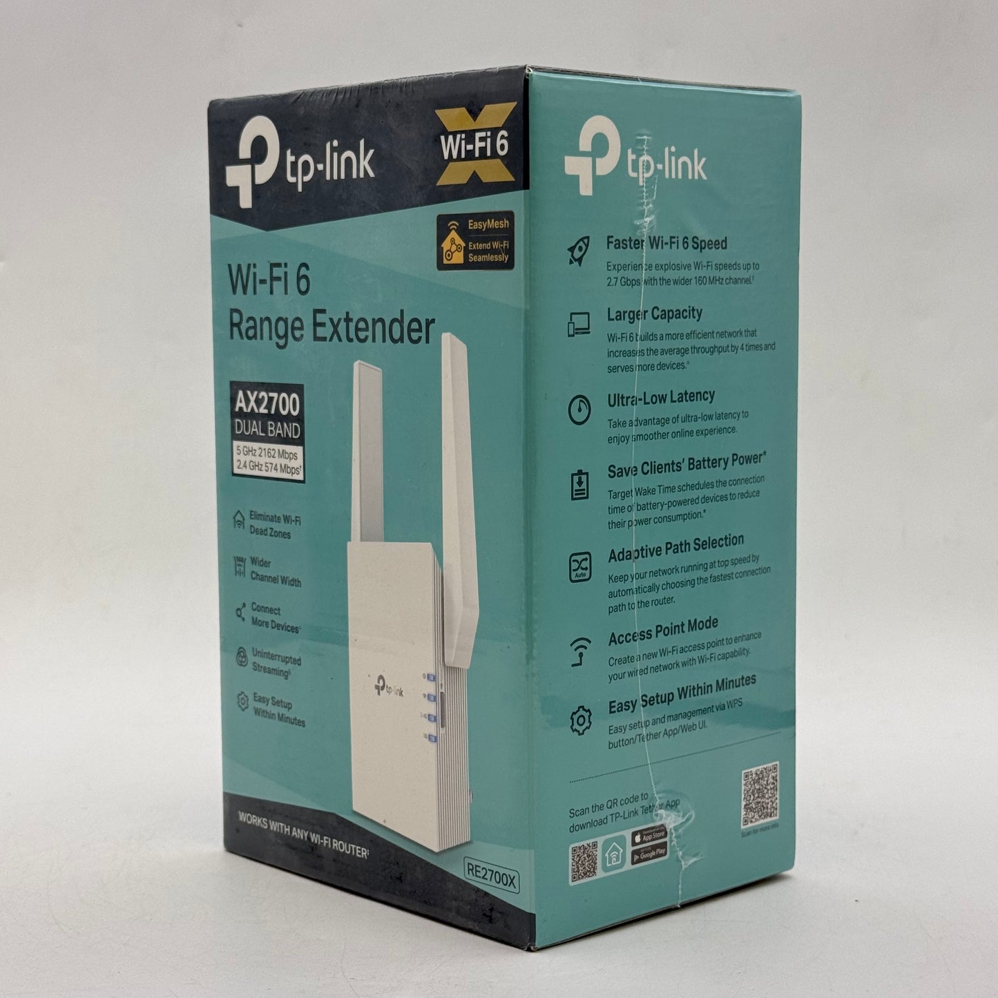 New TP-Link AX2700 Wi-Fi 6 Dual-Band Range Extender RE2700X