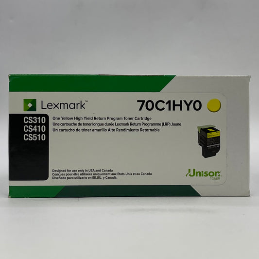 New Lexmark One Yellow High Yield Return Program 70C1HY0 Yellow Toner Cartridge