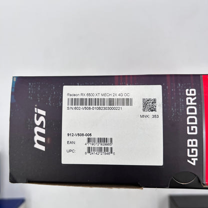 MSI Radeon RX 6500 XT Mech 2X OC 4GB GDDR6 Graphics Card V508