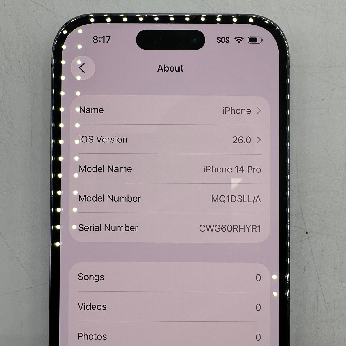 Factory Unlocked Apple iPhone 14 Pro 256GB Deep Purple MQ1D3LL/A