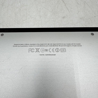 2010 Apple MacBook Air 11" Intel Core 2 Duo 1.4GHz 2GB RAM 128GB SSD A1370