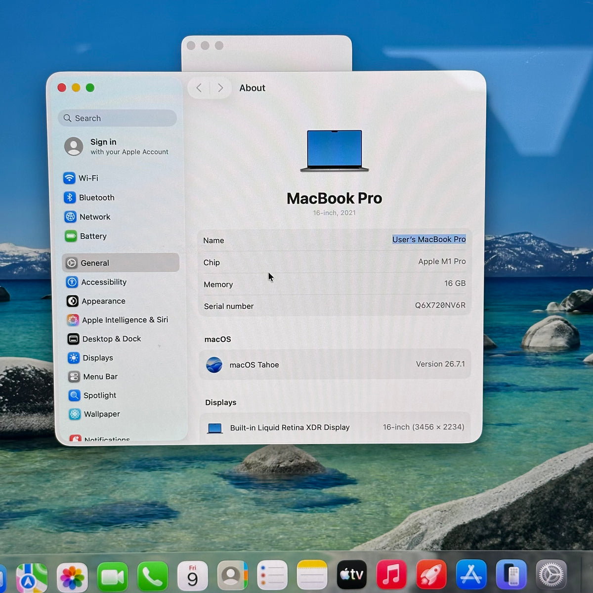 2021 Apple MacBook Pro 16" M1 Pro 16C GPU 3.2GHz 16GB RAM 512GB SSD A2485