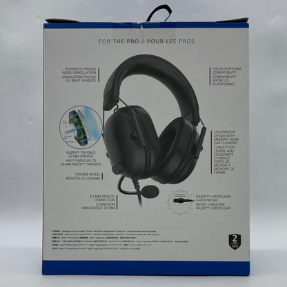 New Razer Blackshark v2 x Wired Console Esports Headsets Black 