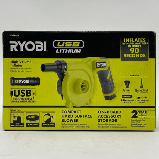 New Ryobi FVIF61K 4V High Volume Inflator