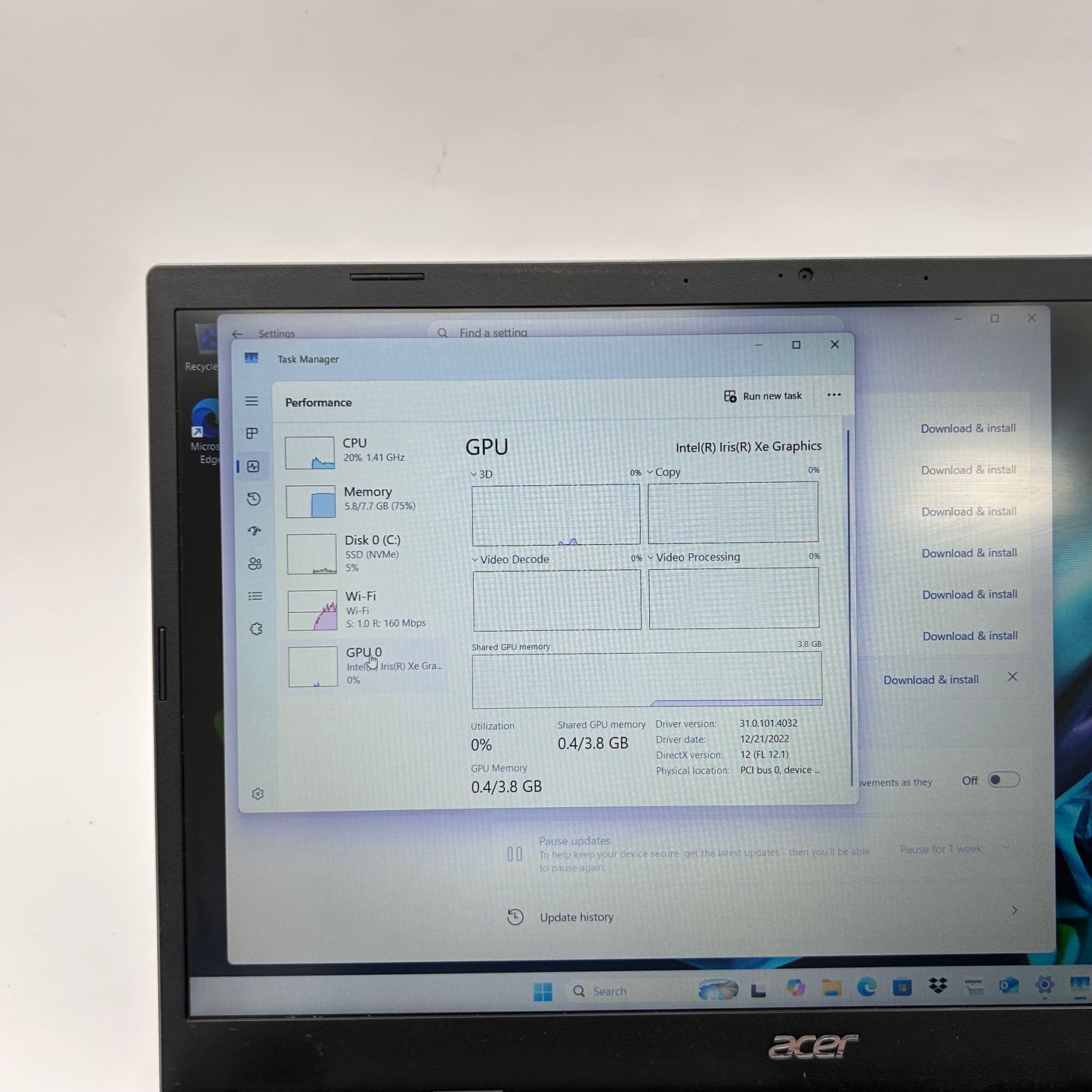 Acer Aspire 5 AN515‑58 15.6" i5-1335U 1.3GHz 8GB RAM 512GB SSD