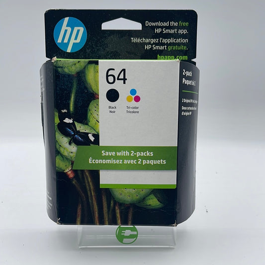 New HP 64 X4D92AN Black/Tri-color  Ink Cartridge