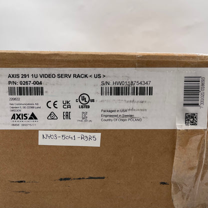 New Axis Communications IX-4712123678054 0267-004 291 1U VIDEO SERV RACK