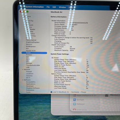 2025 Apple MacBook Air 13.6" M4 8C GPU 4.5GHz 16GB RAM 256GB SSD A3240