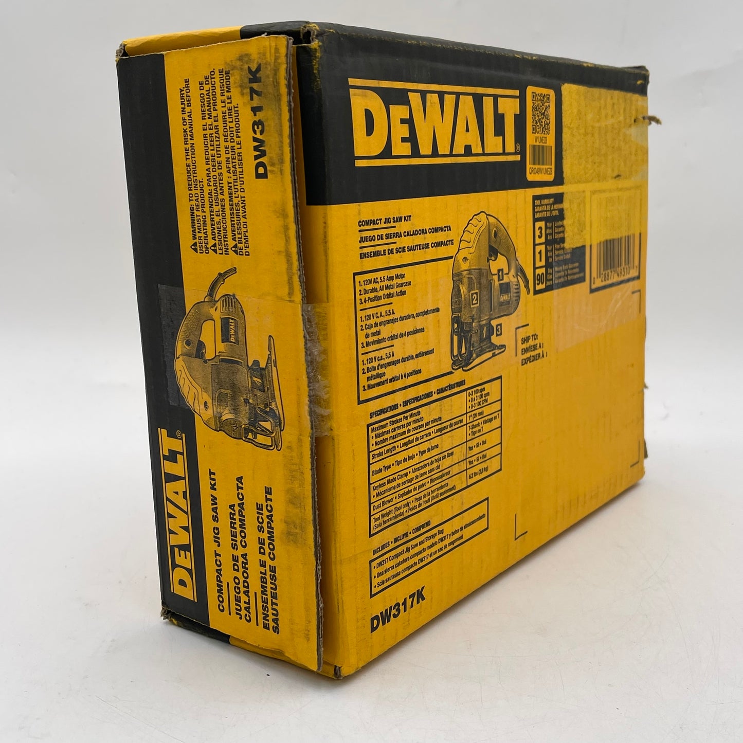 New DeWalt DW317K 120V Compact Jig Saw Kit