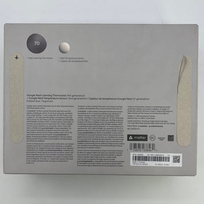 New Google Next Learning Thermostat 4th Gen + Temperature Sensor 2nd Gen