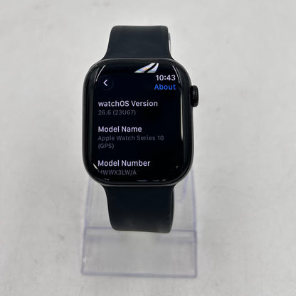 GPS Only Apple Watch Series 10 42MM Black Aluminum Black Solo Loop MWWX3LW/A