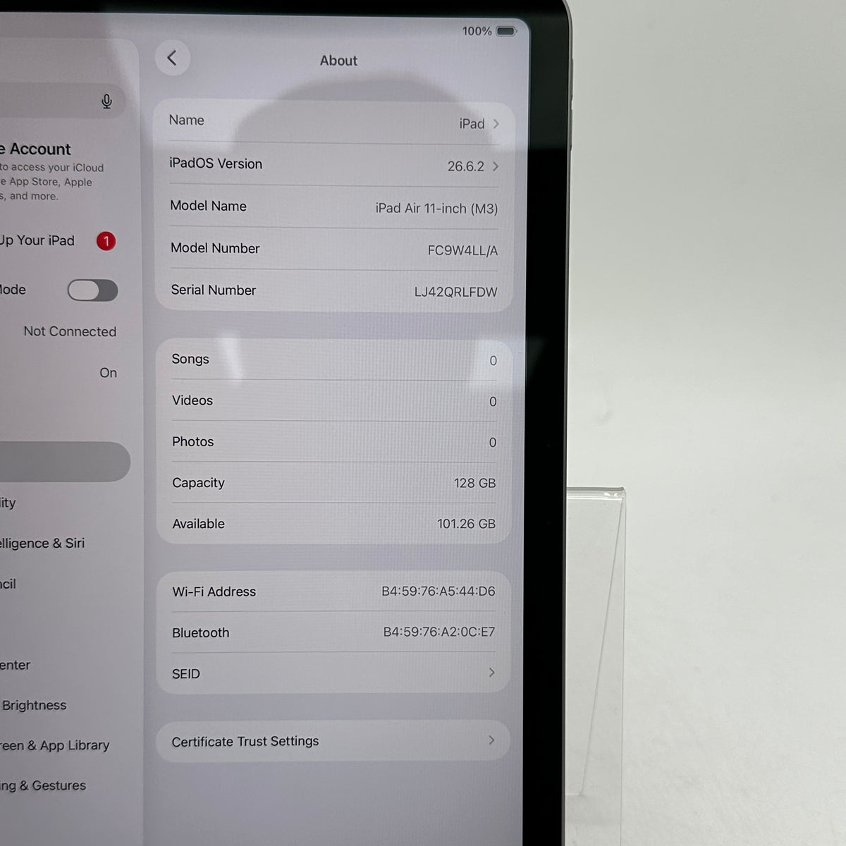 WiFi Only Apple iPad Air 11" M3 128GB Space Gray FC9W4LL/A