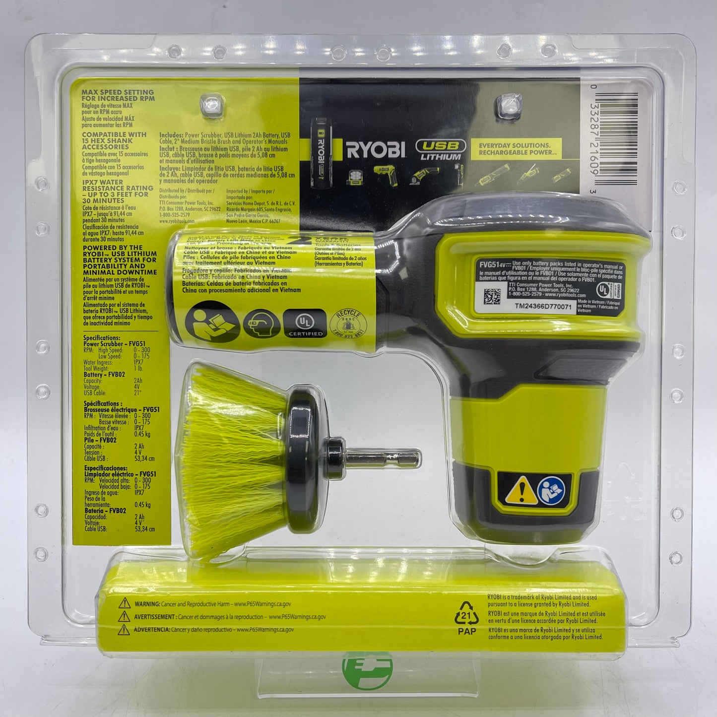 New Ryobi FVG51K Power Scrubber Kit