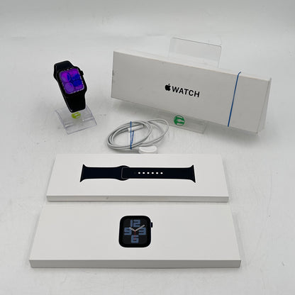 Unlocked Apple Watch SE 2nd Gen 44MM Midnight Aluminum Sport Band MXG23LL/A