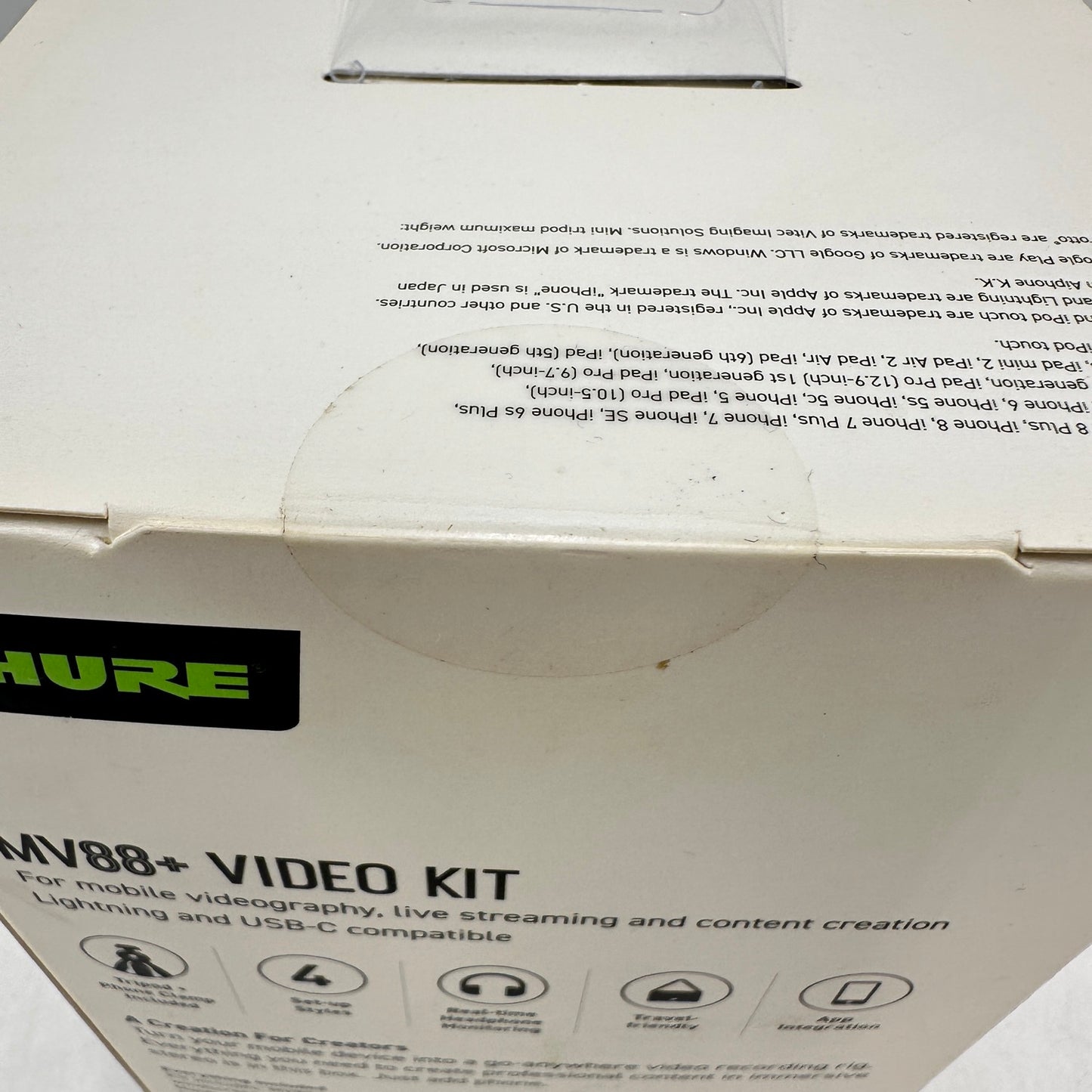 New Shure MV88+ Mobile Video Kit MV88+DIG+VIDKIT