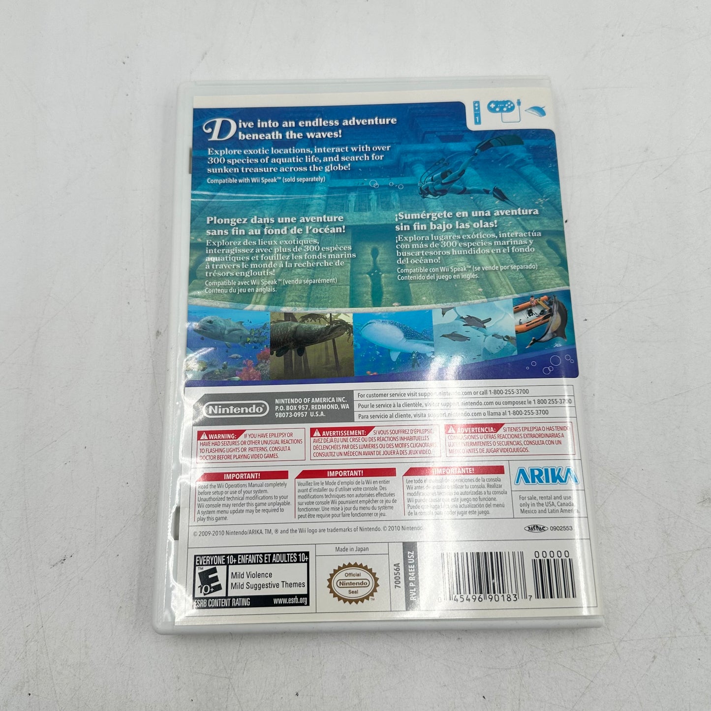 Lot of 2 Nintendo Wii Games (Endless Ocean Ble World/Game Party 3 19 Hit Games)