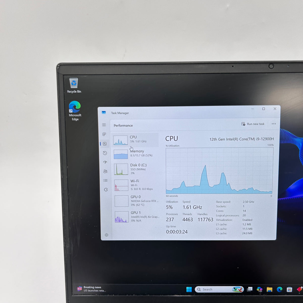 HP Omen 16-K0033DX 16" i9-12900H 2.5GHz 16GB RAM 1TB SSD GeForce RTX 3060