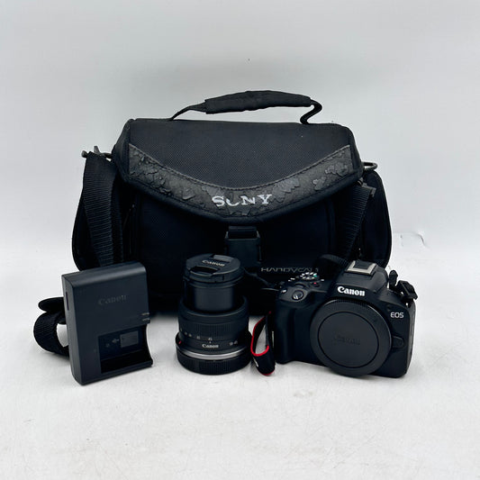 Canon EOS R50 24.2MP Digital SLR + RF-S 18-45mm f/4.5-6.3 IS STM Lens & Extras