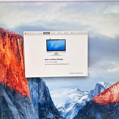 2015 Apple iMac 27" i7 4.0GHz 16GB RAM 128GB SSD Silver A1419