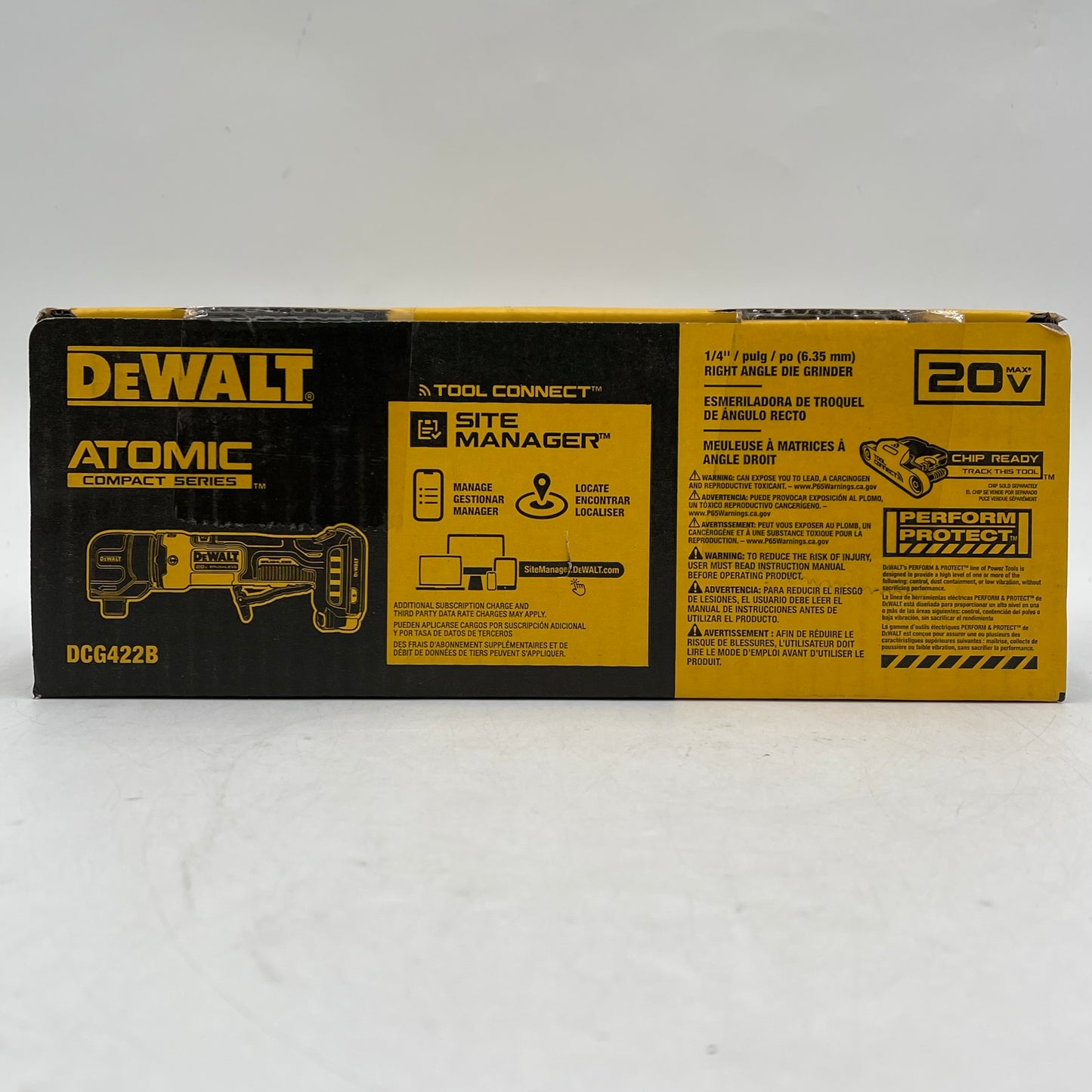 New DeWalt DCG422B 20V MAX 1/4" Right Angle Die Grinder
