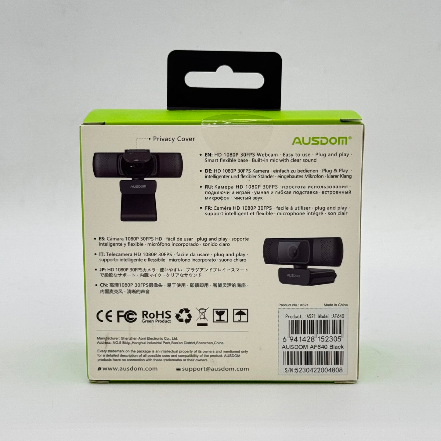 New Ausdom AF640 HD 1080P Web Camera