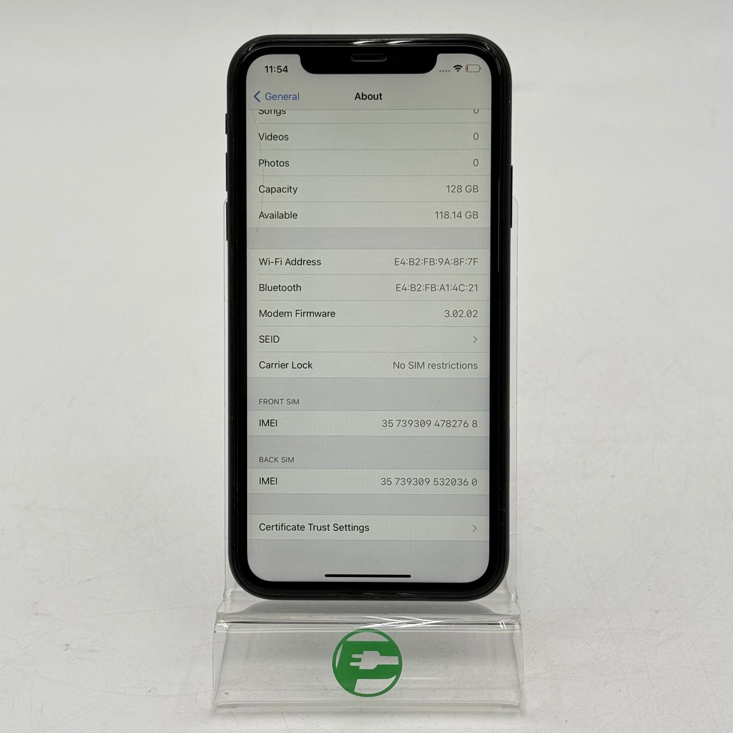Broken Unlocked Apple iPhone XR 128GB MT192ZA/A Cracked Screen
