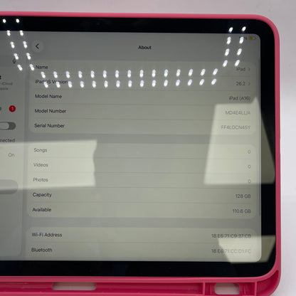 WiFi Only Apple iPad 11" (A16) 128GB Pink MD4E4LL/A