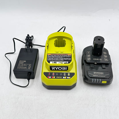 Ryobi One+ PC6002 120V Class 2 Battery Charger + PBP002 18V Li-Ion Battery