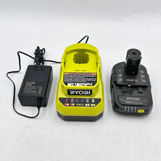 Ryobi One+ PC6002 120V Class 2 Battery Charger + PBP002 18V Li-Ion Battery