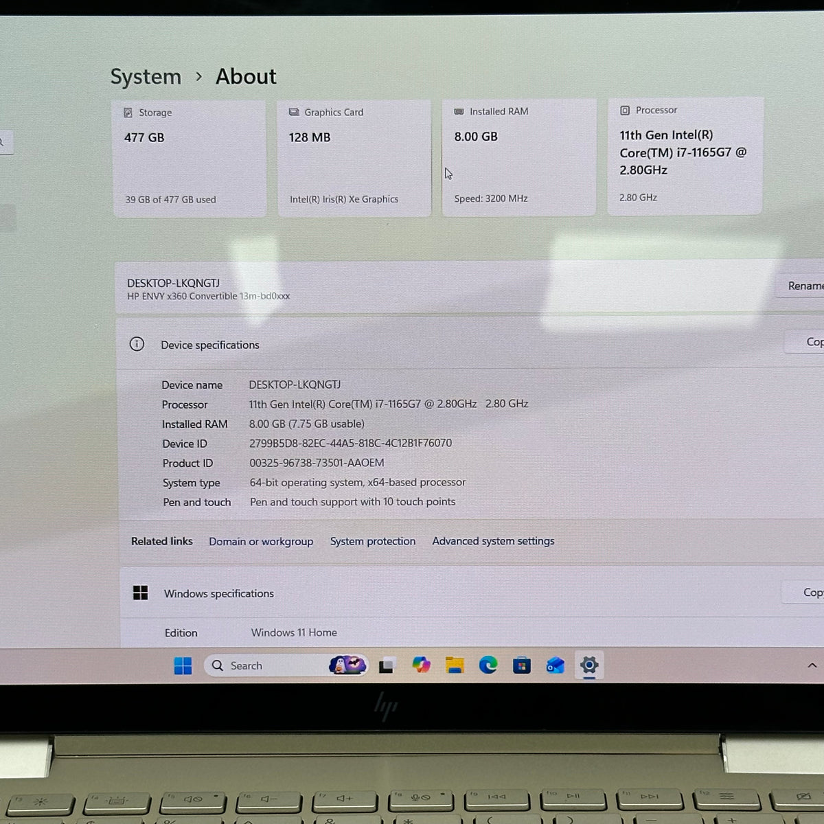 HP Envy x360 13M-BD0033DX 13.3" i7-1165G7 2.8GHz 8GB RAM 512GB SSD