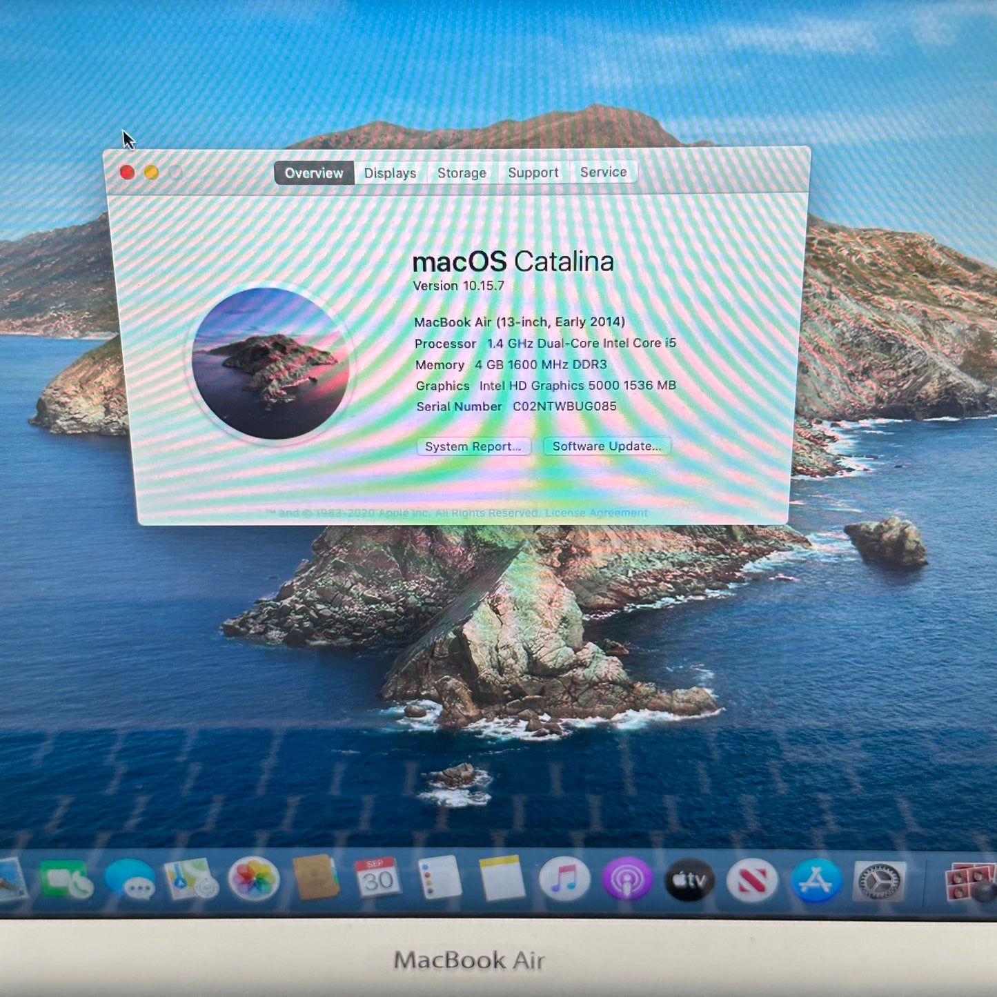 2014 Apple MacBook Air 13.3" i5-4260U 1.4GHz 4GB RAM 128GB SSD Silver A1466