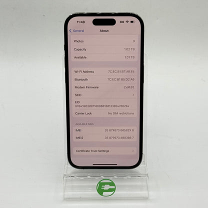 Factory Unlocked Apple iPhone 14 Pro eSIM 1TB Deep Purple MQ303LL/A