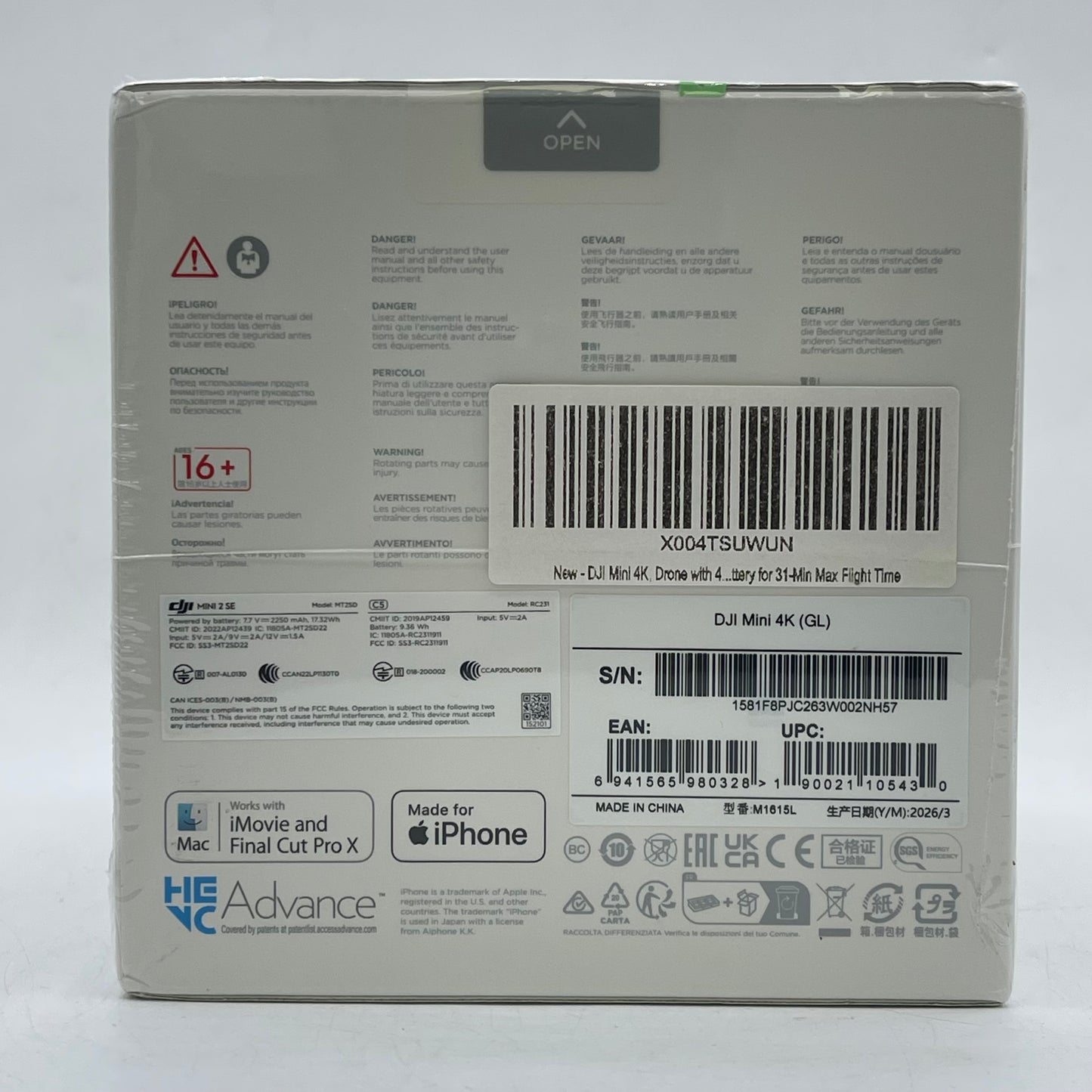 New DJI Mini 4K Camera Drone CP.MA.00000787.01
