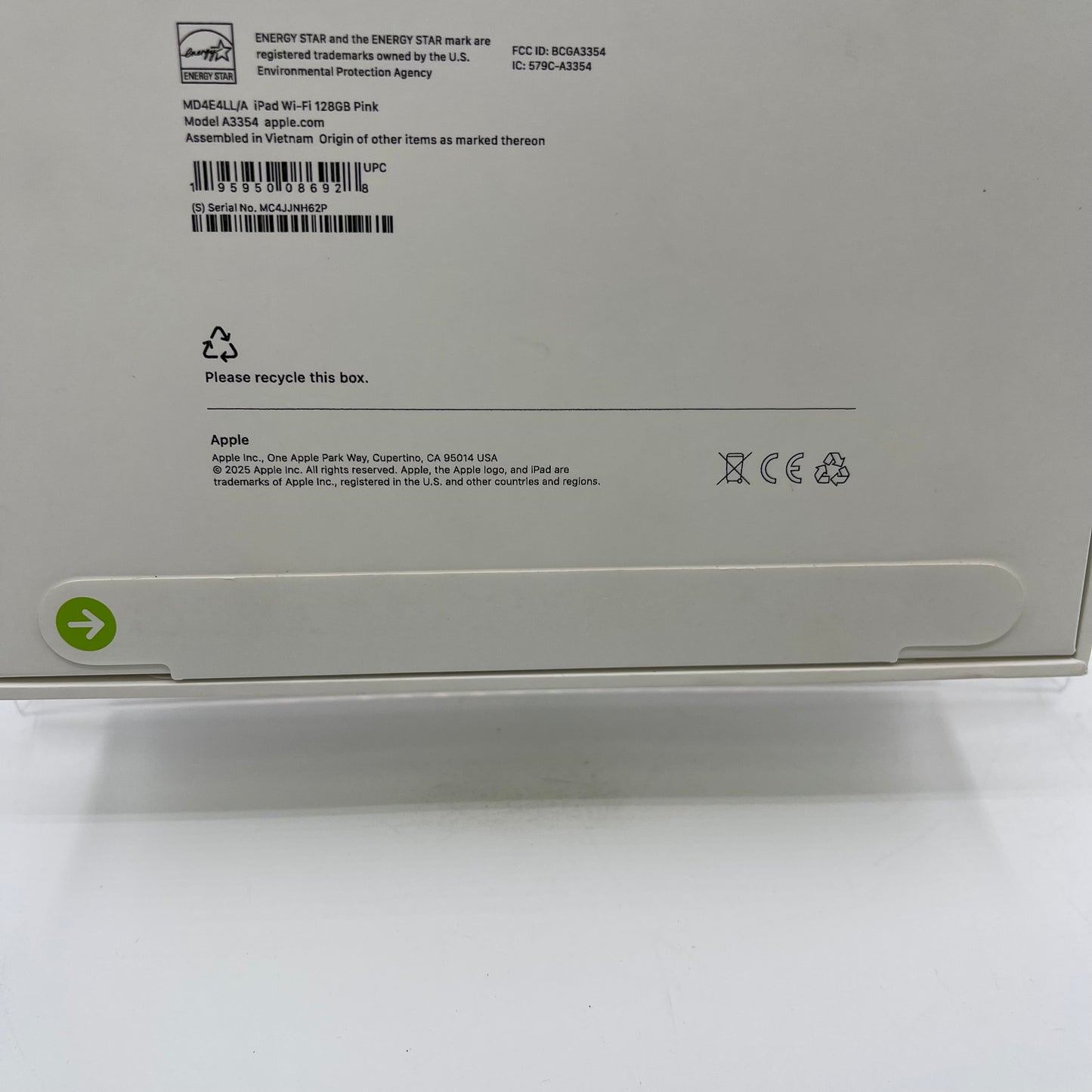 New WiFi Only Apple iPad 11" (A16) 128GB Pink MD4E4LL/A