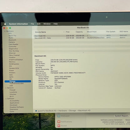 2020 Apple MacBook Air 13.3" i3 1.1GHz 8GB RAM 256GB SSD Gold A2179