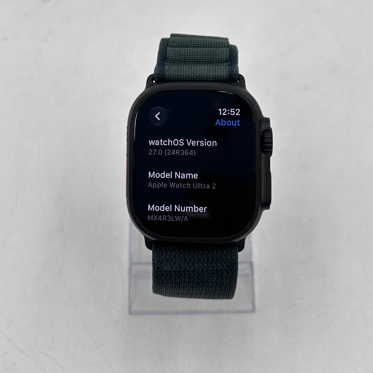 Unlocked Apple Watch Ultra 2 49MM Black Titanium Green Alpine Loop MX4R3LW/A
