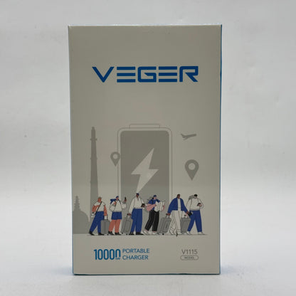 New Veger 10000mAh Portable Charger 15W Portable Power Bank V1115 White
