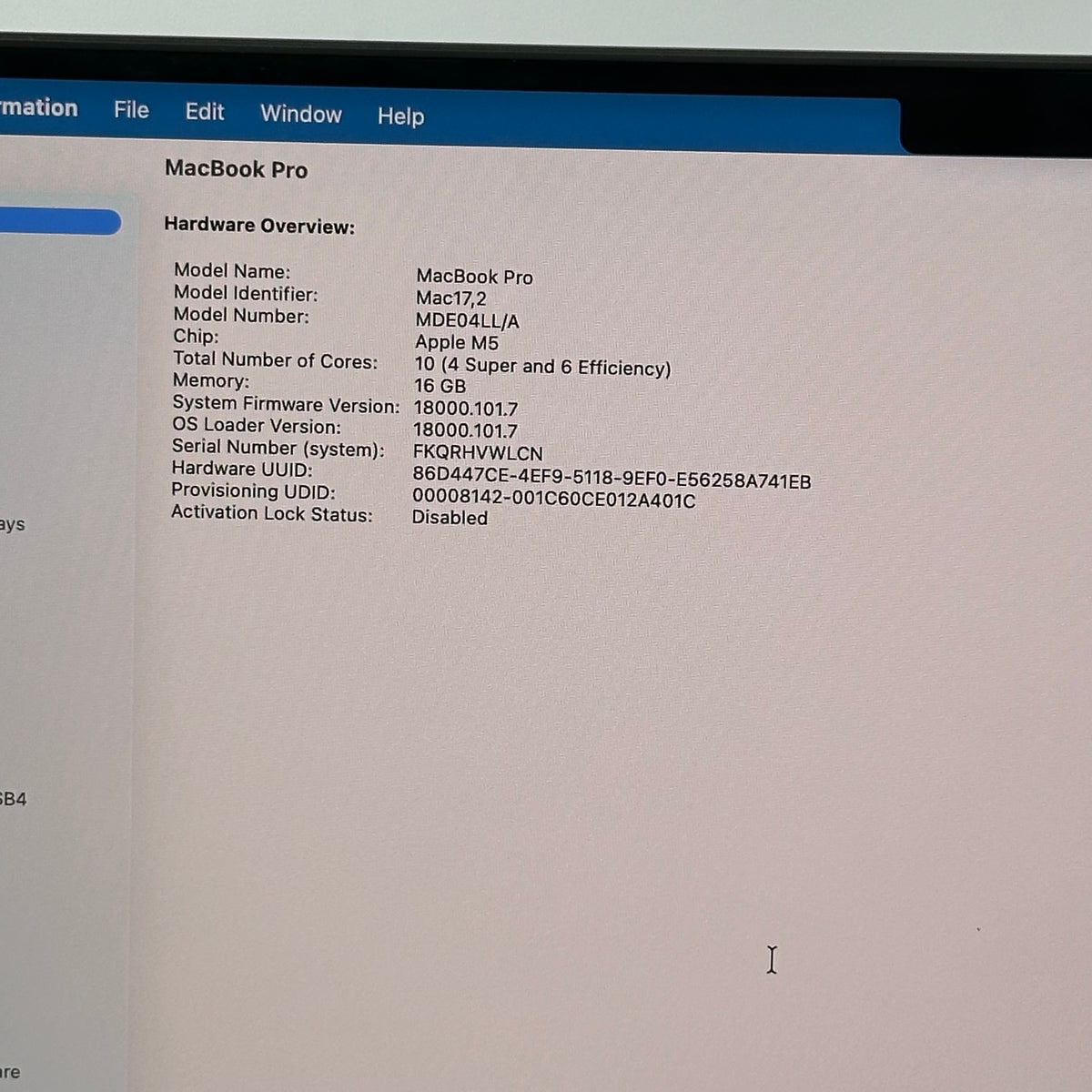 2026 Apple MacBook Pro 14" M5 10C GPU 4.6GHz 16GB RAM 512GB SSD A3434