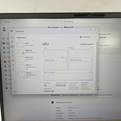 Dell Pro 16 PC16250 16" Core Ultra 5 225U 1.5GHz 16GB RAM 512GB SSD