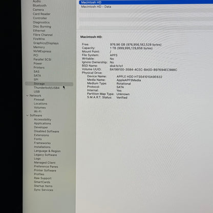 2019 Apple iMac 21.5" i3 3.6GHz 8GB RAM 1TB HDD Silver A2116