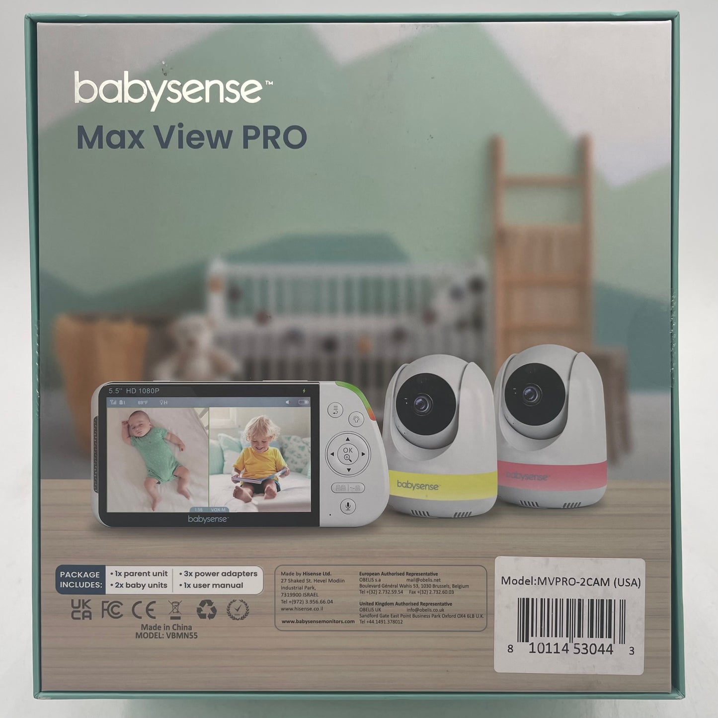 New Babysense Max View Pro Video Baby Monitor MVPRO-2CAM