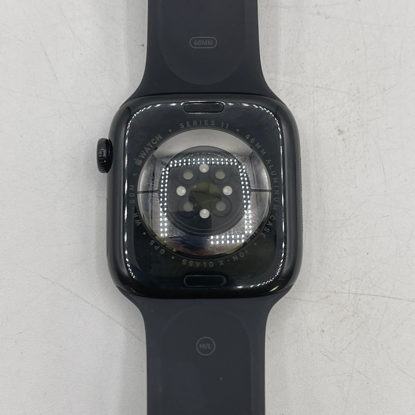 GPS Only Apple Watch Series 11 46MM Space Gray Aluminum Black Sport Band 