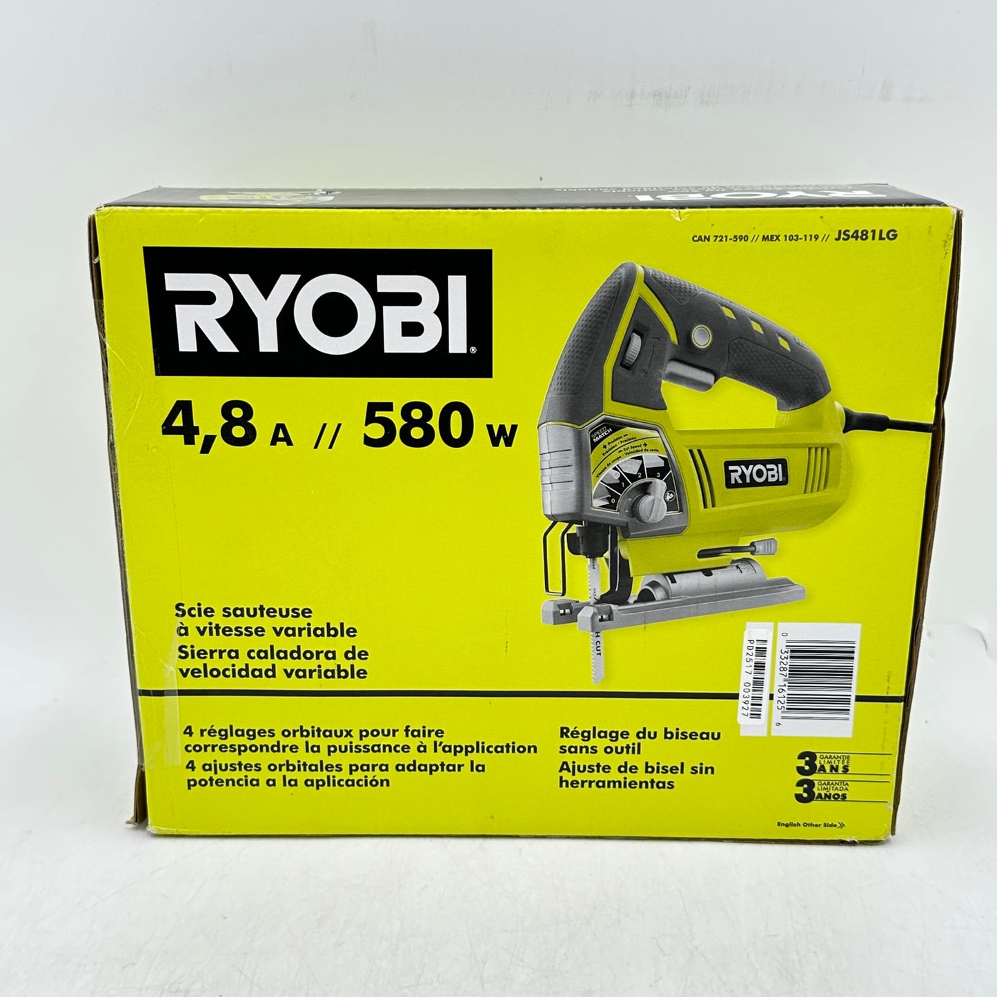 New Ryobi JS481LG 4.8 Amp Variable Speed Jig Saws