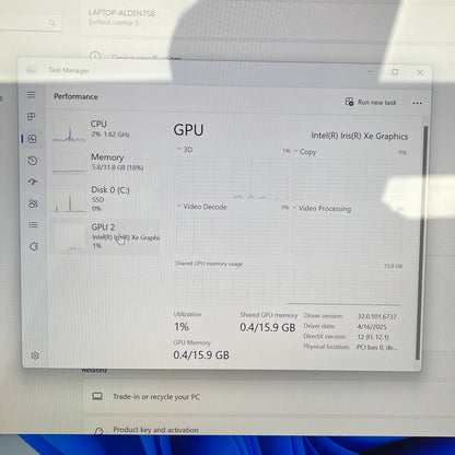 Microsoft Surface Laptop 5 1979 i7-1265U 2.7GHz 32GB RAM 1TB Remotely Managed